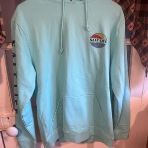 Salt Life Men's Light Aqua Pullover Hoodie with Sunset Logo